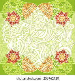 Floral nature pattern card vector illustration