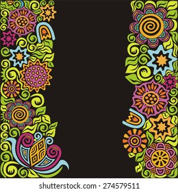 Floral nature pattern card vector illustration