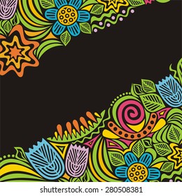 Floral nature pattern card vector illustration