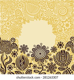 Floral nature pattern card vector illustration