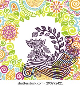 Floral nature pattern card vector illustration