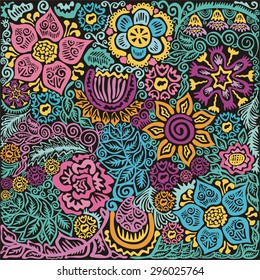 Floral nature pattern card vector illustration