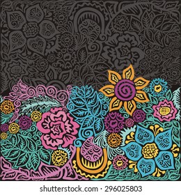 Floral nature pattern card vector illustration