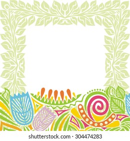 Floral nature pattern card vector illustration