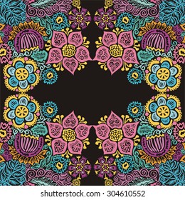 Floral nature pattern card vector illustration