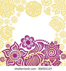 Floral nature pattern card vector illustration