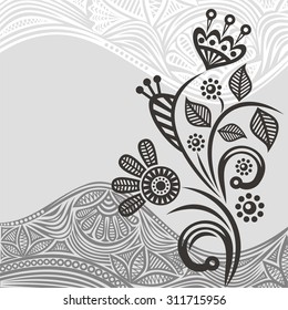 Floral nature pattern card vector illustration