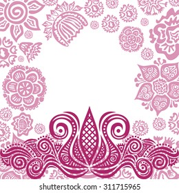 Floral nature pattern card vector illustration