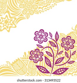Floral nature pattern card vector illustration