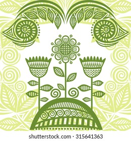 Floral nature pattern card vector illustration