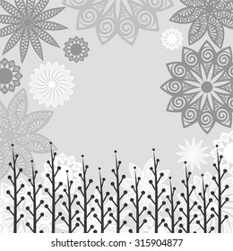Floral nature pattern card vector illustration