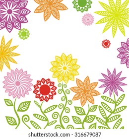 Floral nature pattern card vector illustration