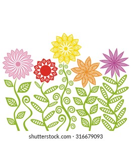 Floral nature pattern card vector illustration