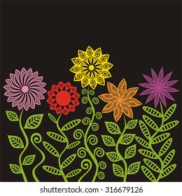Floral nature pattern card vector illustration