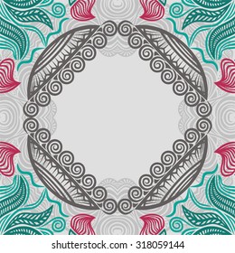 Floral nature pattern card vector illustration
