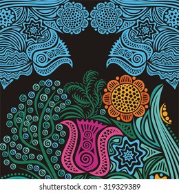 Floral nature pattern card vector illustration