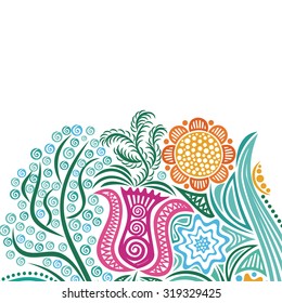 Floral nature pattern card vector illustration