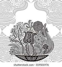 Floral nature pattern card vector illustration