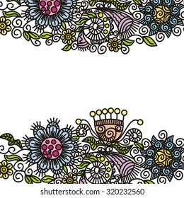 Floral nature pattern card vector illustration