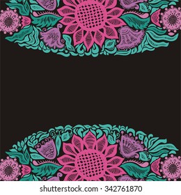 Floral nature pattern card vector illustration