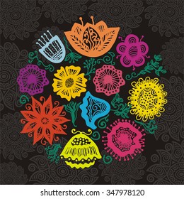 Floral nature pattern card vector illustration