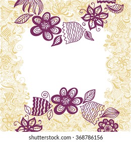 Floral nature pattern card vector illustration
