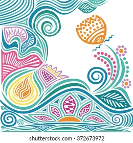 Floral nature pattern card vector illustration