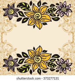 Floral nature pattern card vector illustration