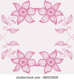 Floral nature pattern card vector illustration