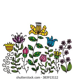 Floral nature pattern card vector illustration