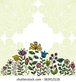 Floral nature pattern card vector illustration