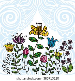 Floral nature pattern card vector illustration