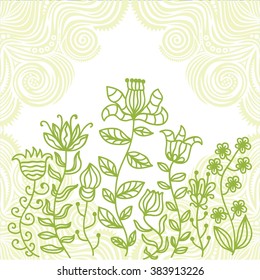 Floral nature pattern card vector illustration