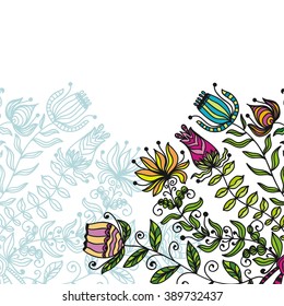 Floral nature pattern card vector illustration