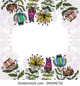 Floral nature pattern card vector illustration