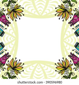 Floral nature pattern card vector illustration