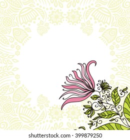 Floral nature pattern card vector illustration