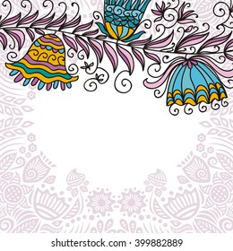 Floral nature pattern card vector illustration