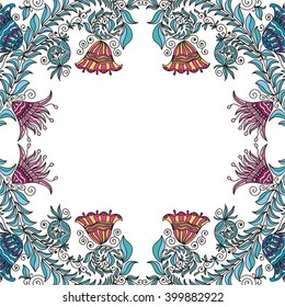 Floral nature pattern card vector illustration