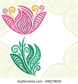 Floral nature pattern card vector illustration