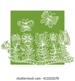 Floral nature pattern card vector illustration