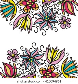 Floral nature pattern card vector illustration