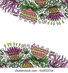 Floral nature pattern card vector illustration