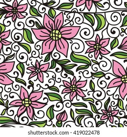 Floral nature pattern card vector illustration
