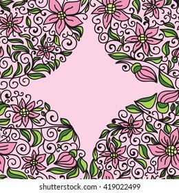 Floral nature pattern card vector illustration