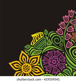 Floral nature pattern card vector illustration
