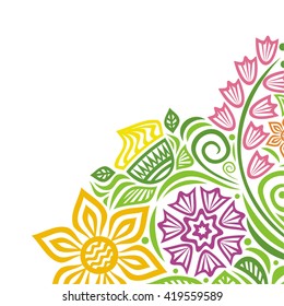 Floral nature pattern card vector illustration
