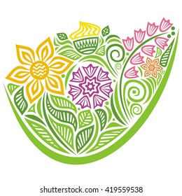 Floral nature pattern design element vector illustration