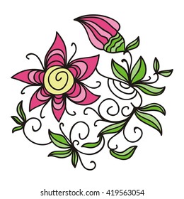 Floral nature pattern design element vector illustration