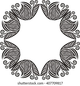 Floral nature pattern frame element vector illustration